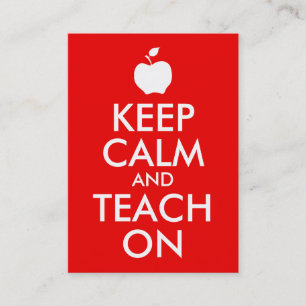 Apple Keep Calm en Teach on Visitekaartje