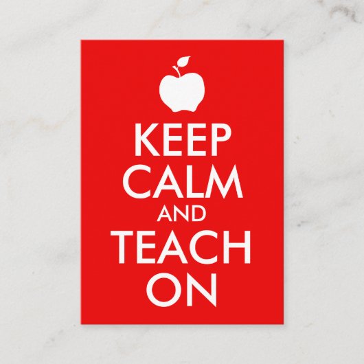 Apple Keep Calm en Teach on Visitekaartje (Voorkant)