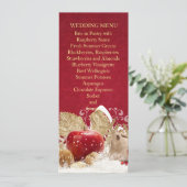 Apple Kerst Goud Sneeuwvlokken Bruiloft Menu (Staand voorkant)