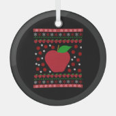 Apple Kerstmis Glas Ornament (Voorkant)