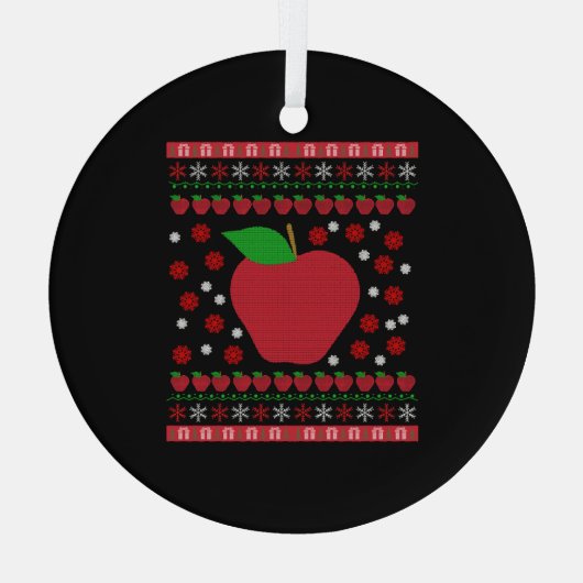 Apple Kerstmis Glas Ornament (Achterkant)