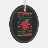 Apple Kerstmis Glas Ornament (Voorkant Rechts)