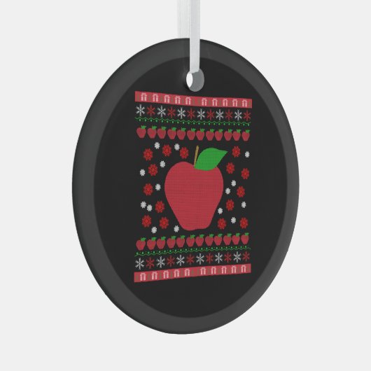 Apple Kerstmis Glas Ornament (Voorkant Rechts)