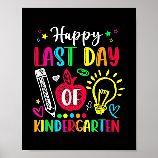 Apple Kindergarten Leraar Fijne laatste dag van Poster (Voorkant)