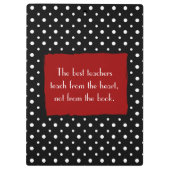 Apple-klembord voor leraar w-naam (B&W,Rood) Klembord (Achterkant)