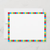 Apple & Kleurrijke Blokken Schattige Leraar Statio Notitiekaartje (Achterkant)