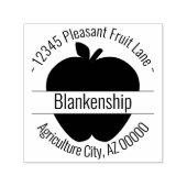 Apple Kunstwerk Rond Adres Aangepaste Naam  Zelfinktende Stempel (Design)
