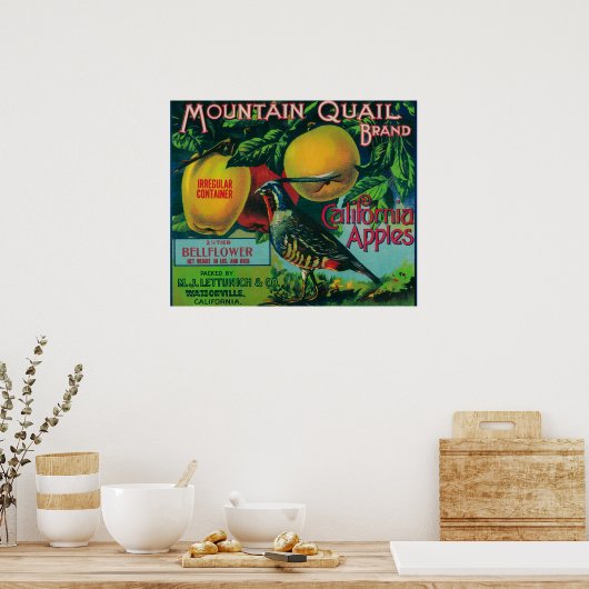 Apple-label gebergte poster (Keuken)