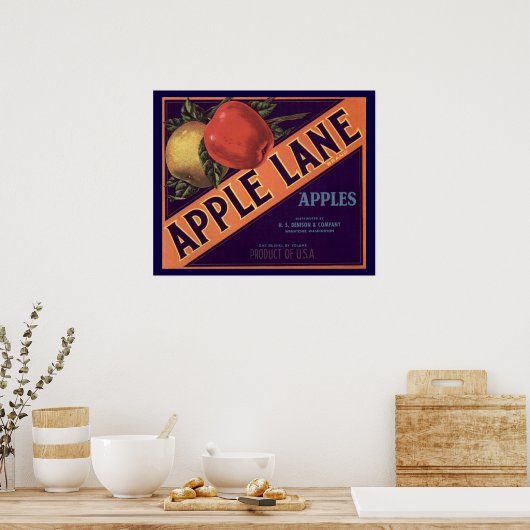 Apple Lane Brand Crate Label Poster (Keuken)