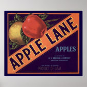 Apple Lane Brand Crate Label Poster (Voorkant)
