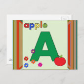 Apple Letter A Briefkaart (Voorkant / Achterkant)
