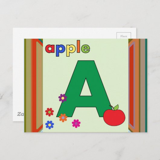 Apple Letter A Briefkaart (Voorkant / Achterkant)