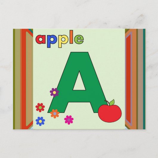 Apple Letter A Briefkaart (Voorkant)