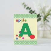 Apple Letter A Briefkaart (Staand voorkant)