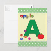 Apple Letter A Briefkaart (Voorkant / Achterkant)