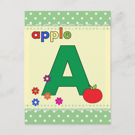 Apple Letter A Briefkaart (Voorkant)