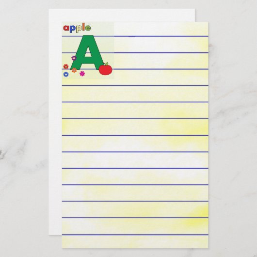 Apple Letter A Briefpapier (Voorkant / Achterkant)