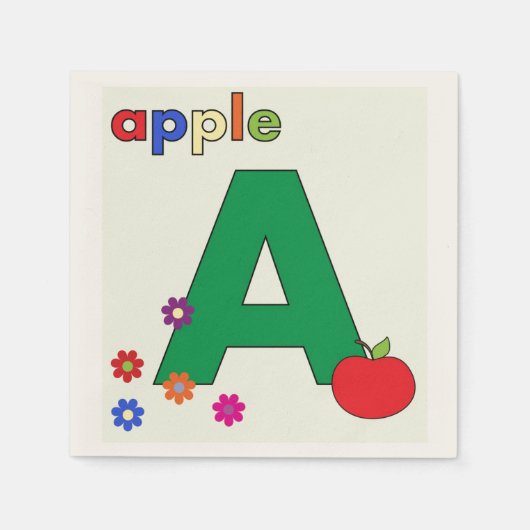 Apple Letter A Napkin Servetten (Voorkant)