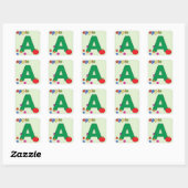 Apple Letter A Vierkante Sticker (Vel)