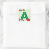 Apple Letter A Vierkante Sticker (Tas)