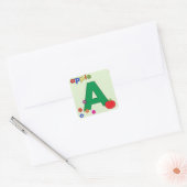 Apple Letter A Vierkante Sticker (Envelop)