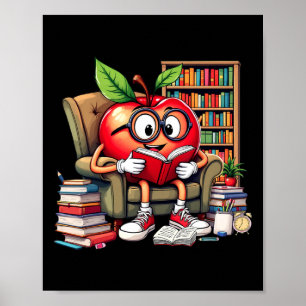 Apple Lezer Boeken Liefhebber Leraar 100 Dagen Ter Poster