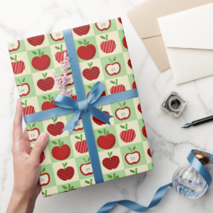 Apple Lief Landelijk Chique Baby Shower Verjaardag Cadeaupapier