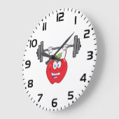 Apple Lifting Gewichten Fitness Fruit Karakter Grote Klok (Hoek)