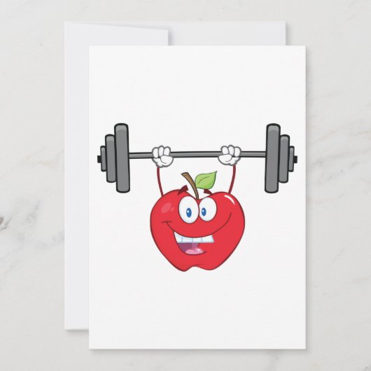Apple Lifting Gewichten Fitness Fruit Karakter Kaart (Voorkant)