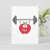 Apple Lifting Gewichten Fitness Fruit Karakter Kaart (Staand voorkant)