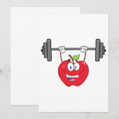 Apple Lifting Gewichten Fitness Fruit Karakter Kaart (Voorkant / Achterkant)
