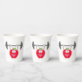 Apple Lifting Gewichten Fitness Fruit Karakter Papieren Bekers