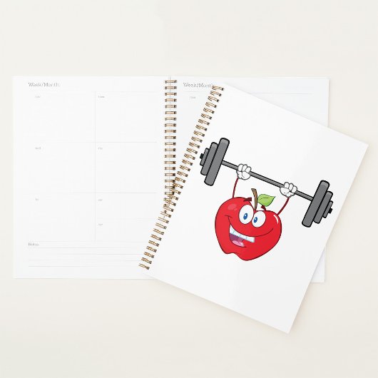 Apple Lifting Gewichten Fitness Fruit Karakter Planner