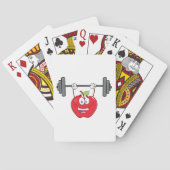 Apple Lifting Gewichten Fitness Fruit Karakter Pokerkaarten (Achterkant)