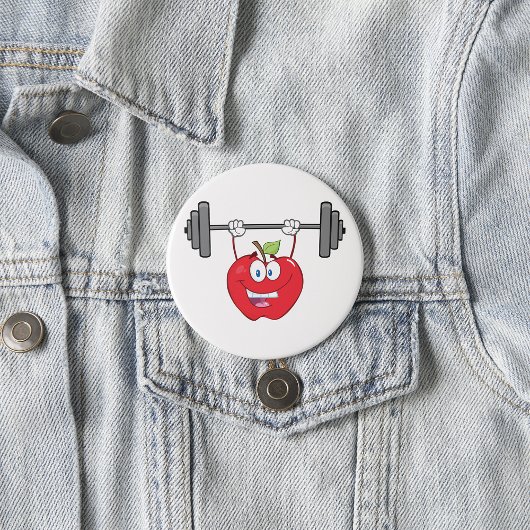 Apple Lifting Gewichten Fitness Fruit Karakter Ronde Button 7,6 Cm