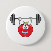 Apple Lifting Gewichten Fitness Fruit Karakter Ronde Button 7,6 Cm (Voorkant)