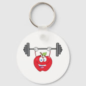 Apple Lifting Gewichten Fitness Fruit Karakter Sleutelhanger (Voorkant)