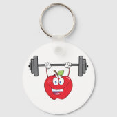 Apple Lifting Gewichten Fitness Fruit Karakter Sleutelhanger (Achterkant)