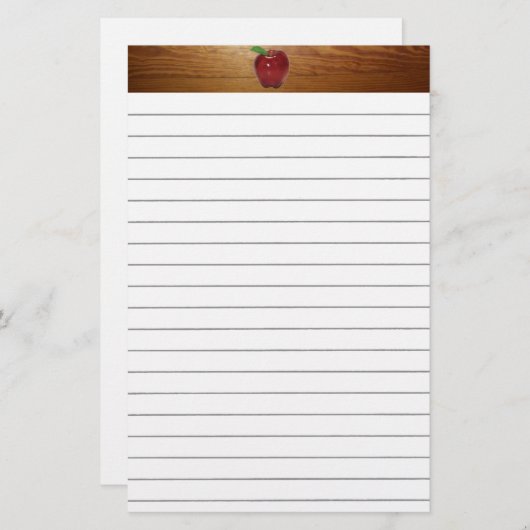 Apple Lined Stationery Briefpapier (Voorkant / Achterkant)