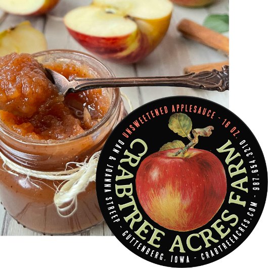 APPLE LOGO Boerderij Orchard Business Appelmoes Kl Ronde Sticker