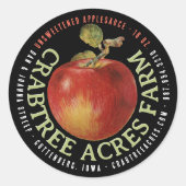 APPLE LOGO Boerderij Orchard Business Appelmoes Kl Ronde Sticker (Voorkant)