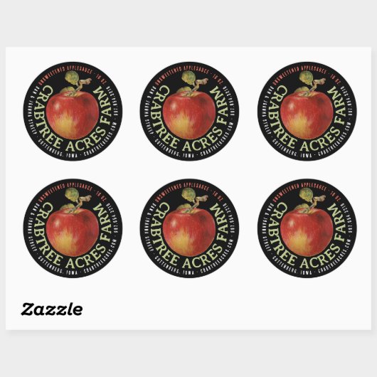 APPLE LOGO Boerderij Orchard Business Appelmoes Kl Ronde Sticker (Vel)