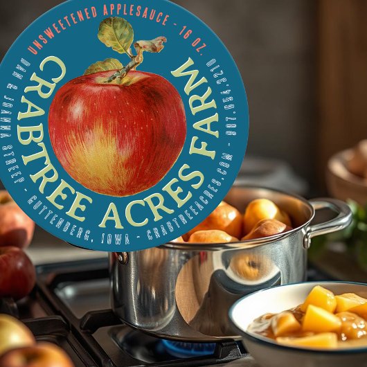 APPLE LOGO Boerderij Orchard Business Applesauce Ronde Sticker