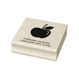 Apple Logo Docent Bijles Thuis Bedrijf Rubberstempel