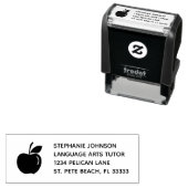 Apple Logo Teacher Tutor Zakelijk retouradres Zelfinktende Stempel (In situ)