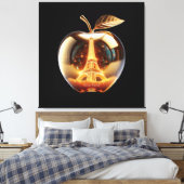 Apple Love Paris Canvas Afdruk (Insitu (Slaapkamer))