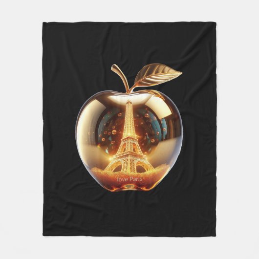 Apple Love Paris Couvre Fleece Deken (Voorkant)