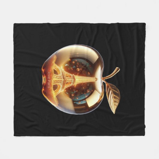 Apple Love Paris Couvre Fleece Deken (Voorkant (Horizontaal))