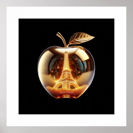 Apple Love Paris Poster (Voorkant)