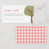 Apple Luier Raffle Kaart Appel van Mijn Oog Baby Plaatskaartje (Voorkant / Achterkant)